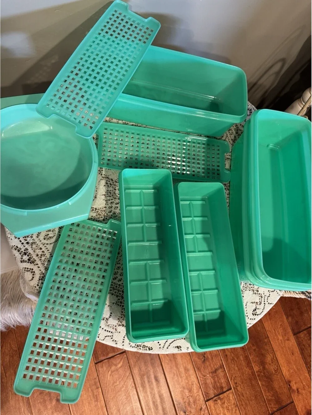Vintage Tupperware Green Lot 4